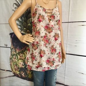 FLORAL LA Hearts Mini Dress/Top Sz. XS